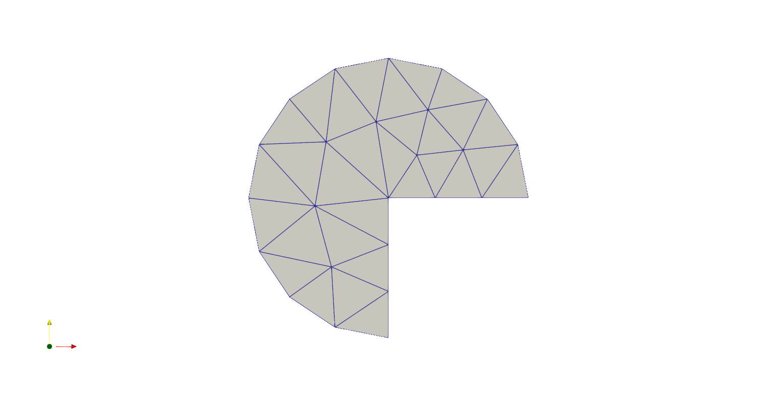 Example of the mesh generated for a Pacman like geometry.